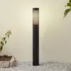 Image de Borne lumineuse Lindby Lurinda, noir, aluminium, Ø 10,5 cm