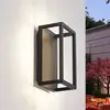 Image de Applique d'extérieur LED Lucande Thorvid, hauteur 26 cm, noire