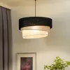 Image de Suspension Euluna Trio, noir/gris/blanc, textile, Ø 45 cm