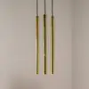 Image de Euluna Suspension Sone, rosace ronde, à 3 lampes, laiton