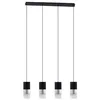 Image de Lindby Suspension en verre Svante à intensité variable (Moderne) Gris Verre e. a. pour Salon & Salle manger (à 4 lampes, E27) Luminaire Lampe plafond Plafonnier