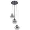 Image de Lucande Suspension en verre Jarven à intensité variable (Moderne) Gris Verre e. a. pour Salon & Salle manger (à 3 lampes, E27) Luminaire Lampe plafond Plafonnier