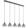 Image de Lucande Suspension en verre Jarven à intensité variable (Moderne) Gris Verre e. a. pour Salon & Salle manger (à 5 lampes, E27) Luminaire Lampe plafond Plafonnier