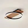 Image de Lindby Plafonnier LED Galad, noir, bois, 30 cm, intensité variable