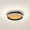 Image de Lucande Plafonnier LED Menulis, noir/or, PC, Ø 30 cm