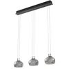 Image de Lucande LED Suspension en verre Dain (Moderne) Gris Verre e. a. pour Salon & Salle à manger (à 3 lampes,), Luminaire Lampe plafond Plafonnier Suspendue