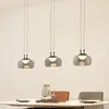 Image de Lucande, suspension LED Dain, à 3 lampes, gris fumé, verre