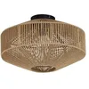 Image de Lindby Plafonnier Sorino à intensité variable (Traditionnel) en Marron Papier e. a. pour Salon & Salle manger (1 lampe,à E27), Luminaire Lampe Plafond Eclerage Eclairage