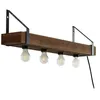 Image de Lindby Applique Murale Vatana avec une connexion USB à intensité variable (Traditionnel) en Marron Bois e. a. pour Salon & Salle manger (à 4 lampes, E27) Lampe Eclairage