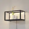 Image de Applique murale LED Lindby Birta, prise, étagère, 51 cm, USB