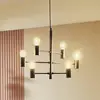 Image de Lucande suspension Aidas, noir, métal, à 6 lampes
