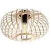 Image de Lindby Plafonnier Lielle à intensité variable (Traditionnel) en Marron e. a. pour Salon & Salle manger (1 lampe,à E27), bois plafonnier lampe
