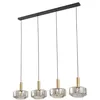 Image de Lindby Suspension en verre Hildur à intensité variable Gris Verre e. a. pour Salon & Salle manger (à 4 lampes, E27) Luminaire Lampe plafond Plafonnier Suspendue