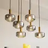 Image de Lindby suspension Hildur, à 6 lampes, gris fumé, verre