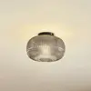 Image de Lindby Plafonnier Hildur, Ø 25 cm, gris fumé, verre