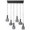 Image de Lindby Suspension en verre Tolli à intensité variable (Moderne) Noir Métal e. a. pour Salon & Salle manger (à 6 lampes, E27) Luminaire Lampe plafond Plafonnier