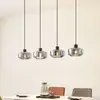 Image de Suspension Lindby Hildur, à 4 lampes, 115 cm, gris fumé, verre