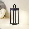 Image de Lindby lampe de table LED rechargeable Iruna, noir, métal, 27cm, à intensité