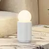 Image de Lampe à poser Lindby Nielson, blanche, hauteur abat-jour 8,5 cm, plâtre