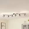 Image de Plafonnier Lindby Piena, noir, à 6 lampes, métal, 150 cm