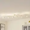 Image de Plafonnier Lindby Piena, beige, à 6 lampes, métal, 150 cm