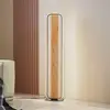 Image de Lindby lampe sur pied LED Romilda, gris, bois, hauteur 122 cm