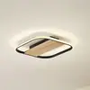 Image de Lindby, plafonnier LED Romilda, gris, bois, largeur 37 cm