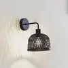Image de Applique murale Lindby Eskil, Ø 18,5 cm, noir, bambou