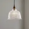 Image de Euluna Suspension Leana, verre transparent, à 1 lampe, laiton vieilli