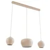 Image de Lucande Suspension Malisa à intensité variable (Scandinave) en Beige Métal e. a. pour Salon & Salle manger (à 3 lampes, E27) Luminaire Lampe Plafond Plafonnier