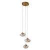 Image de Lindby Suspension en verre Piatra à intensité variable (Moderne) Beige Verre e. a. pour Salon & Salle manger (à 3 lampes, G9) Luminaire Lampe plafond Plafonnier