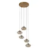 Image de Lindby Suspension en verre Piatra à intensité variable (Moderne) Beige Verre e. a. pour Salon & Salle manger (à 5 lampes, G9) Luminaire Lampe plafond Plafonnier