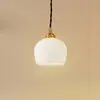 Image de Lindby suspension Nolane, Ø 11 cm, céramique, blanc/laiton