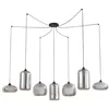 Image de Lindby Suspension en verre Marla à intensité variable (Moderne) Noir Verre e. a. pour Salon & Salle manger (à 7 lampes, E27) Luminaire Lampe plafond Plafonnier