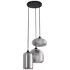 Image de Lindby Suspension en verre Marla à intensité variable (Moderne) Noir Verre e. a. pour Salon & Salle manger (à 3 lampes, E27) Luminaire Lampe plafond Plafonnier