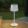Image de Lampe de table LED Lindby Esali, blanche, rainures, 29 cm