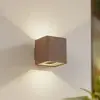 Image de Lucande Applique d'extérieur LED Aaron, marron, IP54, up/down