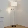 Image de Lampe sur pied Lindby Jaileen, blanc, textile, 170 cm, lampe de lecture