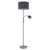 Image de Lindby Lampadaire Tissu Jaileen (Moderne) en Gris Métal e. a. pour Salon & Salle à manger (à 2 lampes, E27) Sur Pied Lampe a de Sol