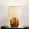 Image de Lindby lampe à poser Mayumi, hauteur 31 cm, bois, textile