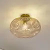 Image de Lindby Plafonnier Lelia, ambre, verre, Ø 35 cm