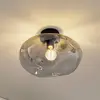 Image de Lindby Plafonnier Lelia, gris fumé, verre, Ø 35 cm