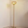 Image de Lampe sur pied Lindby Lelia, ambre, verre, métal, 150 cm