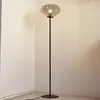 Image de Lampe sur pied Lindby Lelia, gris fumé, verre, métal, 150 cm
