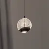 Image de Lucande suspension LED Hayley, noir, à 1 lampe, verre