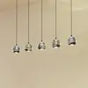 Image de Suspension LED Lucande Hayley, noire, à 5 lampes, allongée