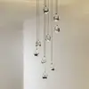 Image de Suspension LED Lucande Hayley, noir, à 9 lampes, verre