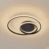 Image de Lindby LED plafonnier Kyron, noir, aluminium, intensité variable, Ø45cm