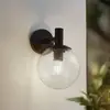 Image de Applique d'extérieur Lindby Dangan, noir/transparent, verre, Ø 20 cm
