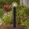 Image de Bornes lumineuses Lindby Dangan, noir/transparent, hauteur 90 cm, verre